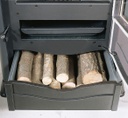 Печка на дърва Rossella Plus - удобно чекмедже за съхранение на дърва