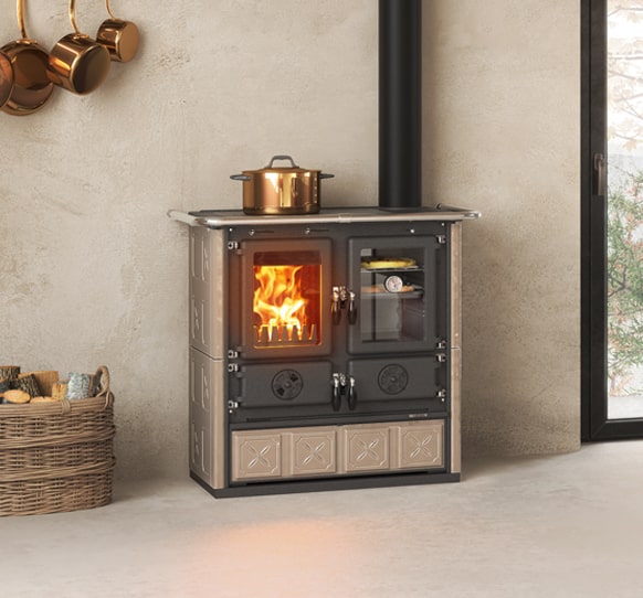 Готварска печка на дърва Rosetta MAIOLICA (фурна отдясно)