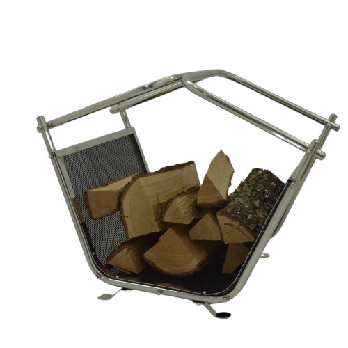 Кошница за дърва, черен мат + инокс